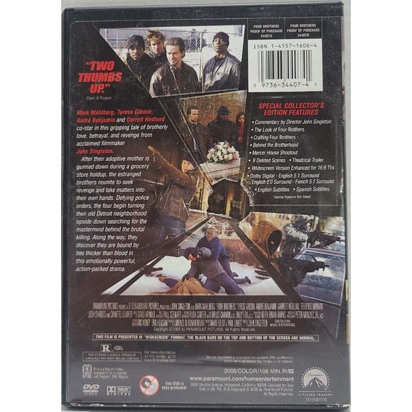 Four Brothers (DVD, 2005, Widescreen) - Picture 2 of 2